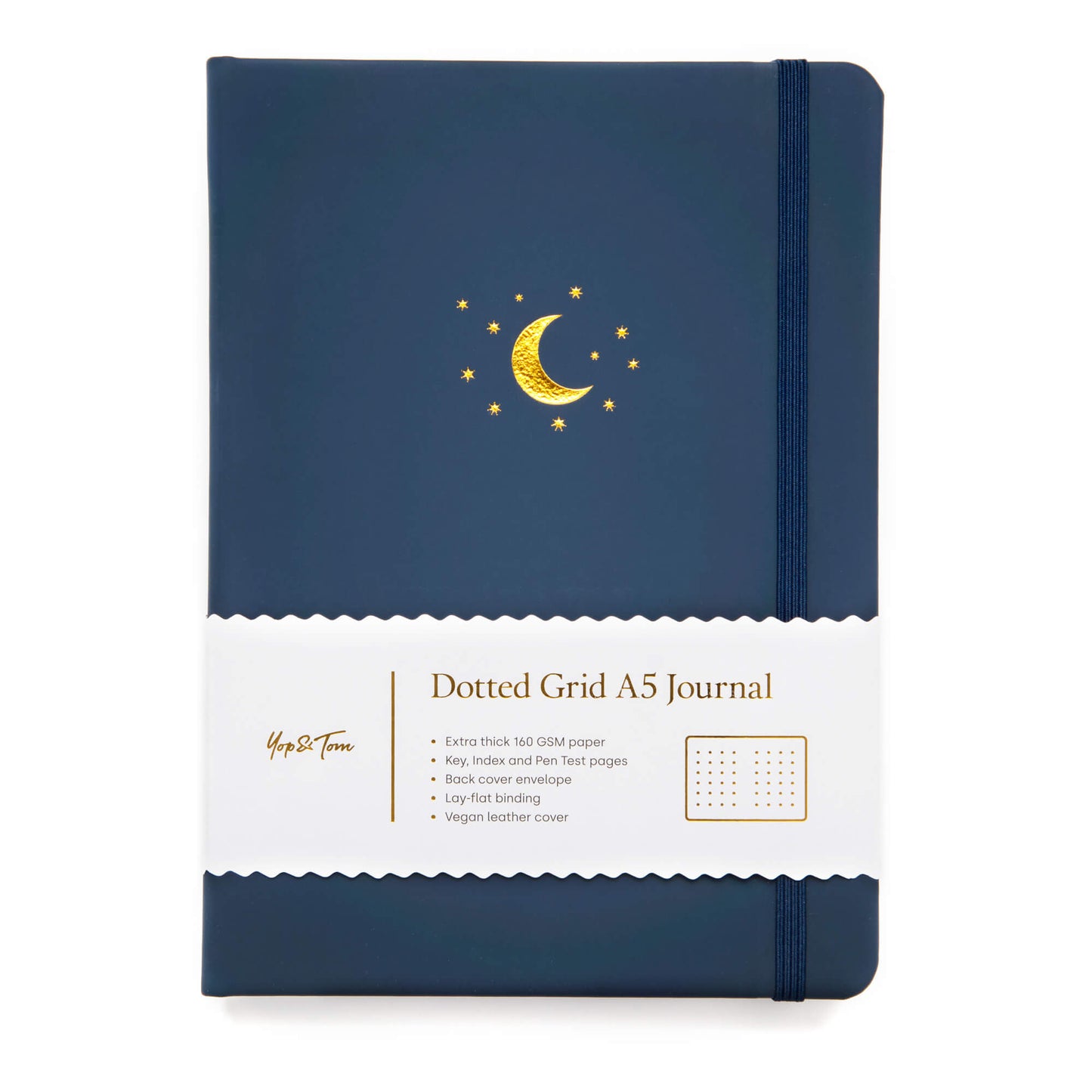 A5 Dotted Notebook - Moon and Stars