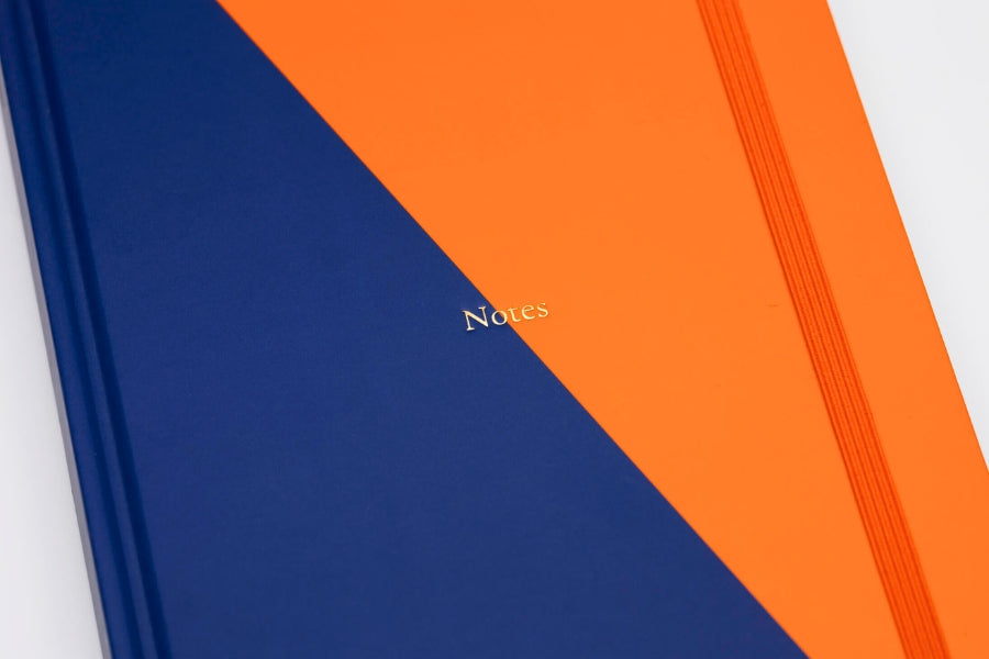 Contrast Lined Notebook (A5) - Navy & Orange