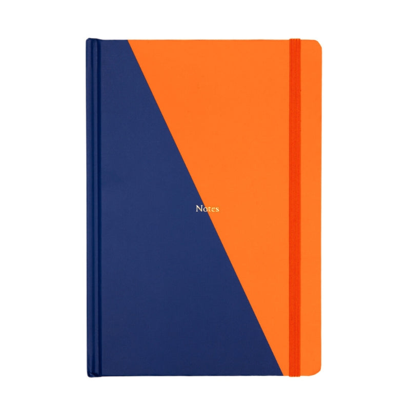 Contrast Lined Notebook (A5) - Navy & Orange