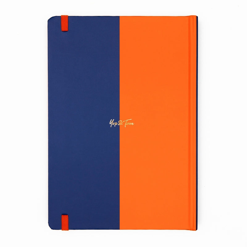 Contrast Lined Notebook (A5) - Navy & Orange