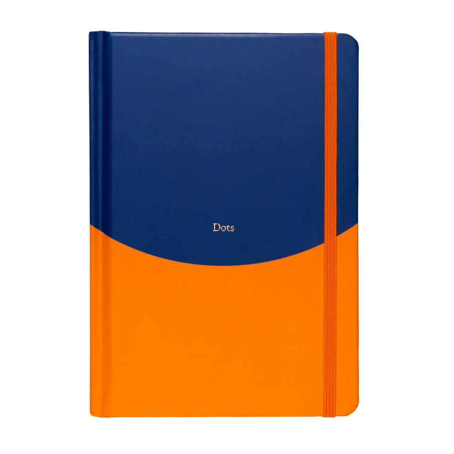 Contrast Navy & Orange A5 Dotted Notebook