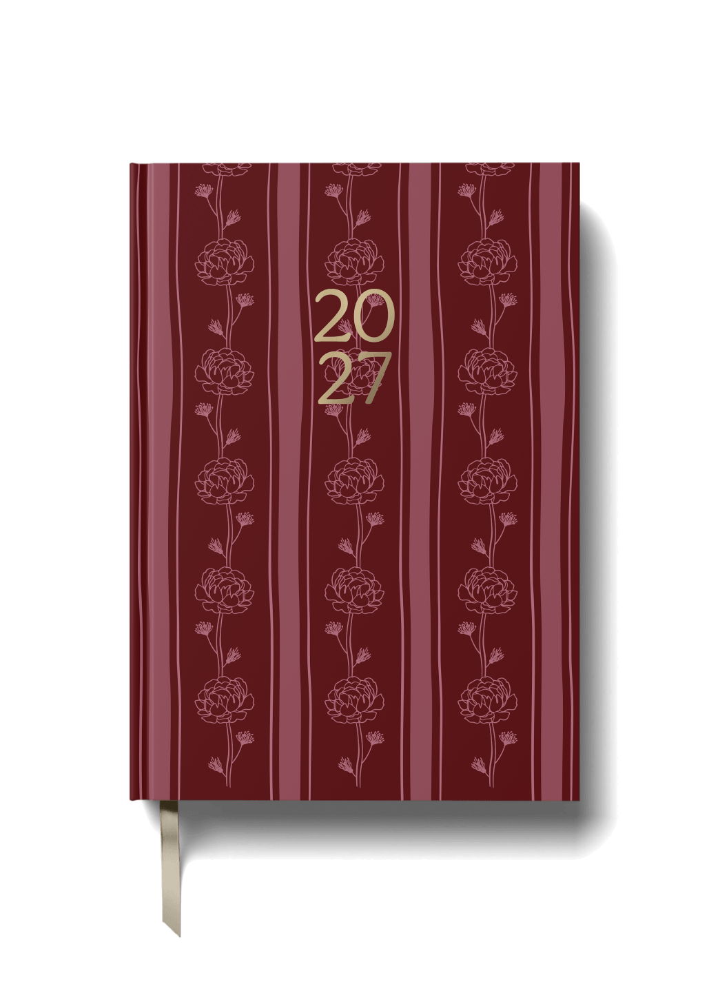 2027 A5 Weekly Planner – Burgundy Floral