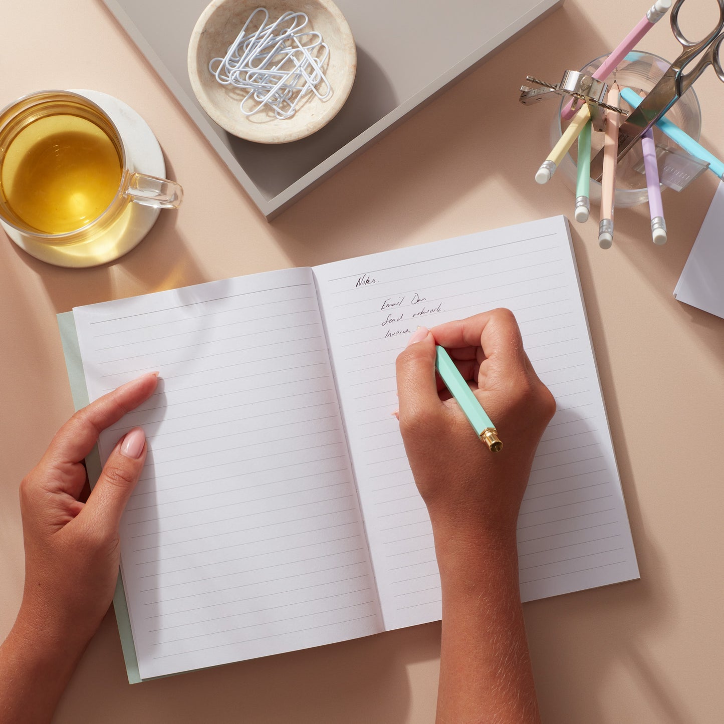 Softcover Lined Notebook - Pink Flowers