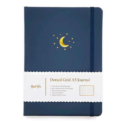 A5 Dotted Notebook - Moon and Stars