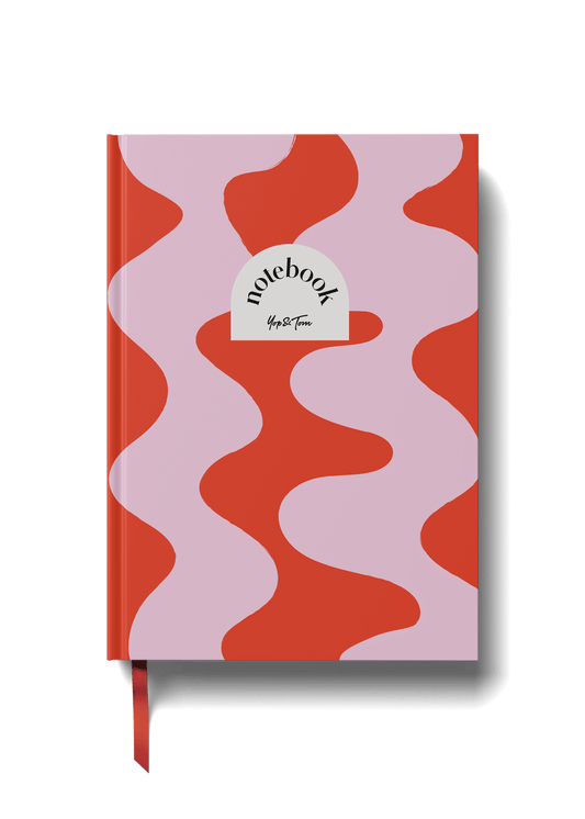 Lined Notebook (A5) - Red Ripple