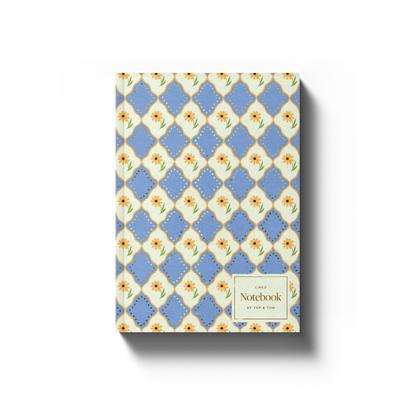 Luxe Pattern Notebook - Blue Flowers - A5 Softcover