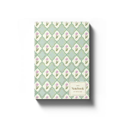 Luxe Pattern Notebook - Green Flowers - A5 Softcover