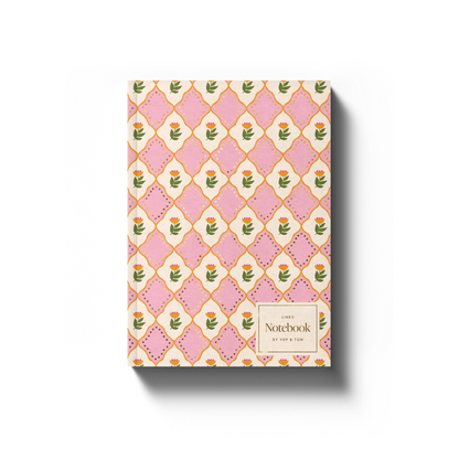 Luxe Pattern Notebook - Pink Flowers - A5 Softcover