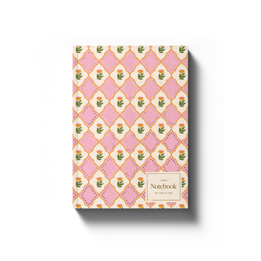 Softcover Lined Notebook - Pink Flowers