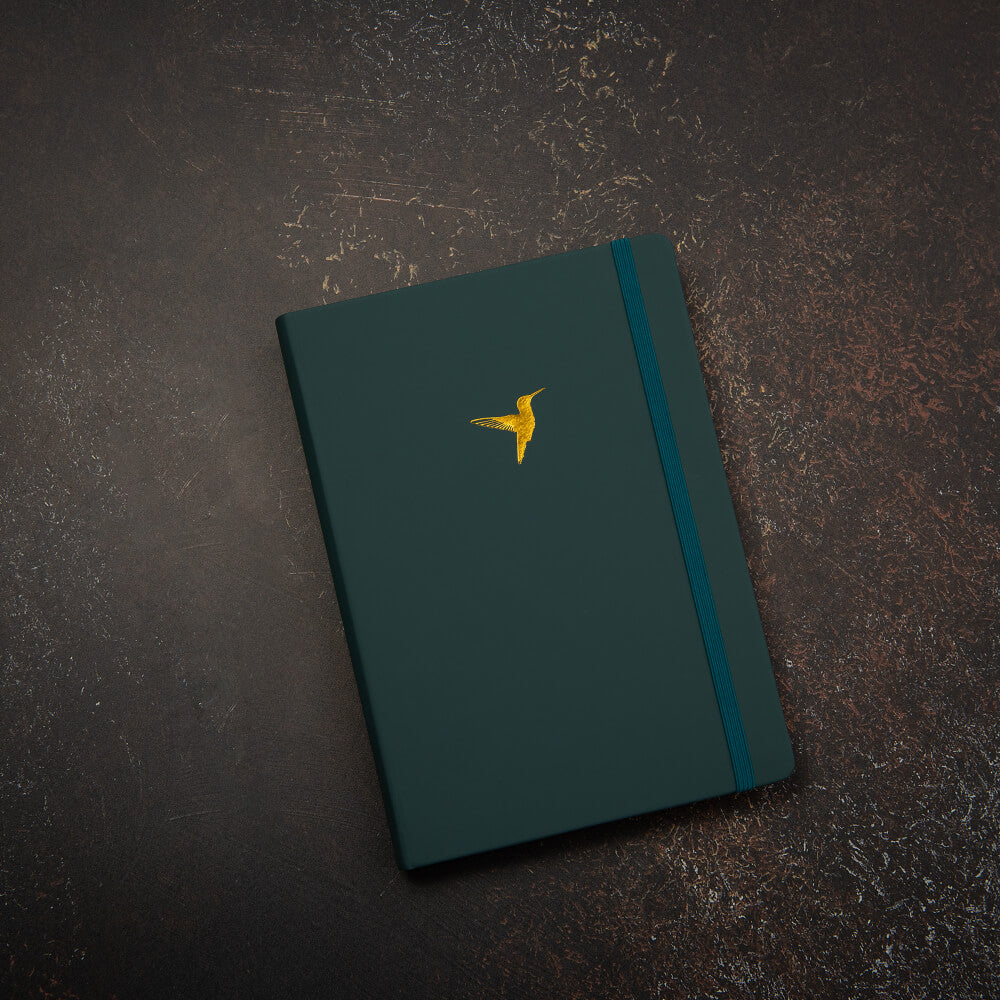 Hummingbird journal with dark background